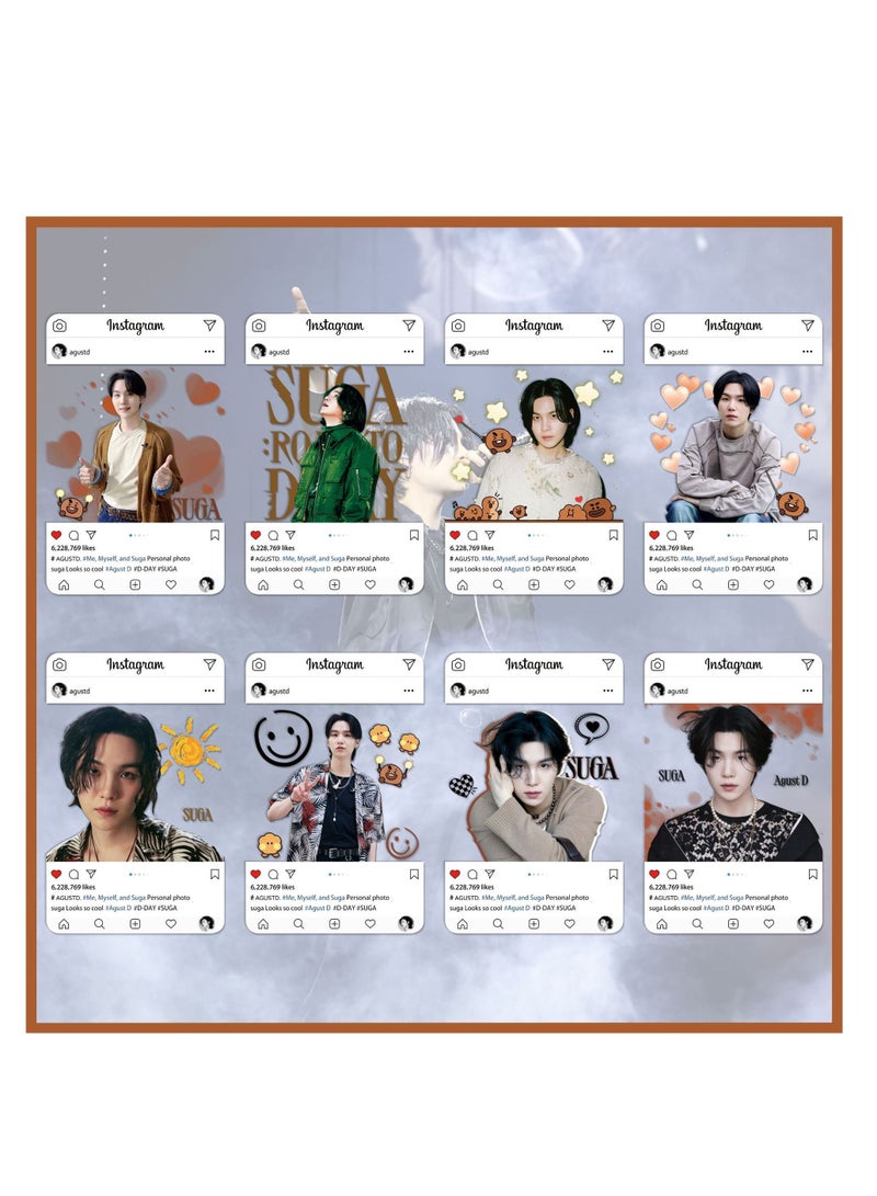 8 قطع من بطاقات BTS البلاستيكية الشفافة - SUGA - Image 1
