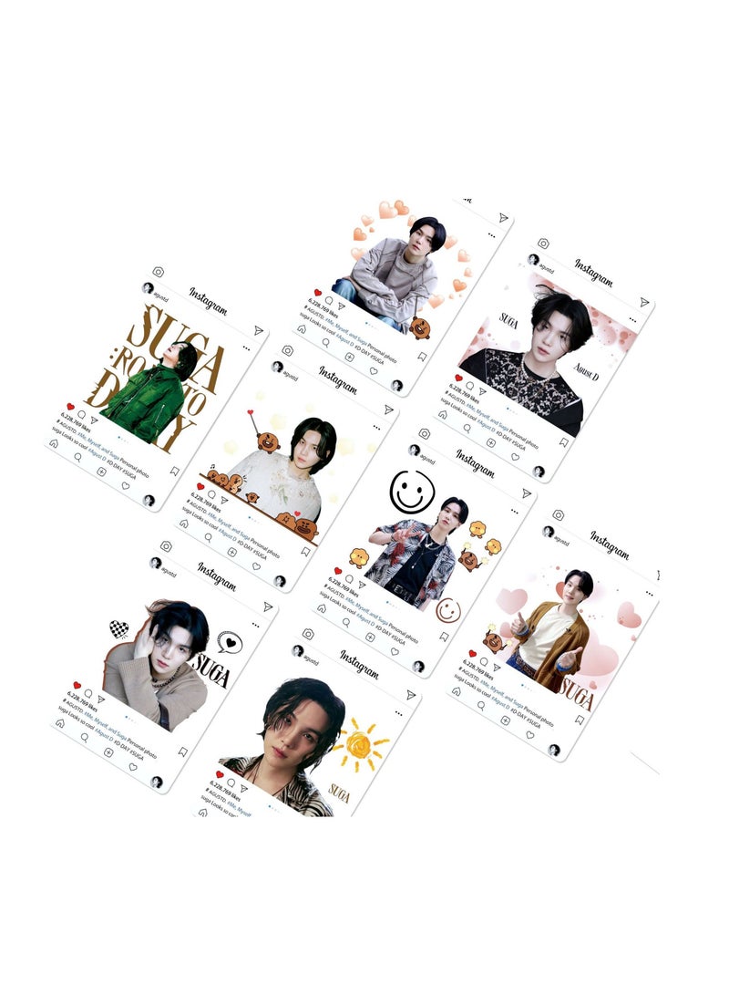 8 قطع من بطاقات BTS البلاستيكية الشفافة - SUGA - Image 3