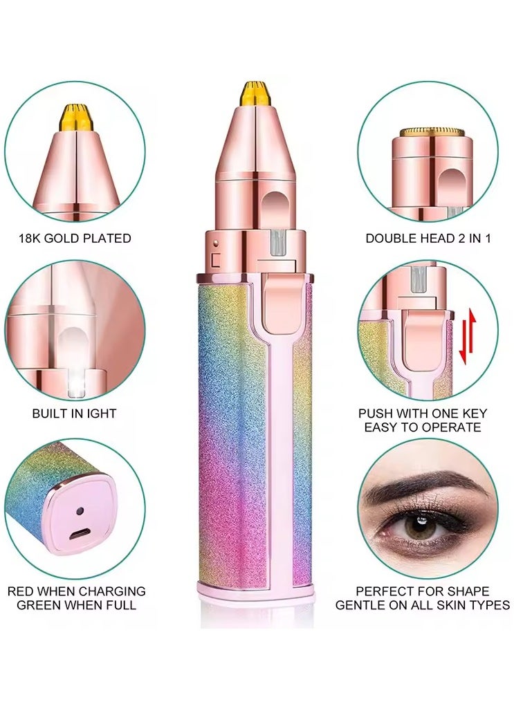 Generic - 2 In 1 Rechargeable Flawless Eyebrow Trimmer & Facial Hair Remover-Multicolour - Image 1