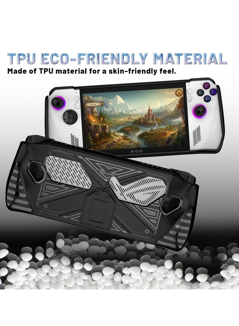 Travel Handbag, Protection Case for ASUS ROG Ally, with Shock-Absorption and Anti-Scratch Design, Built-in Stand for Game Handheld Console - Anti-Drop Shockproof Shell (Black)  - Image 5
