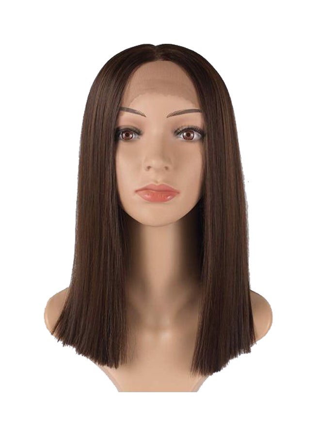 NIBEMINENT Lace Front Wig Brown 15inch