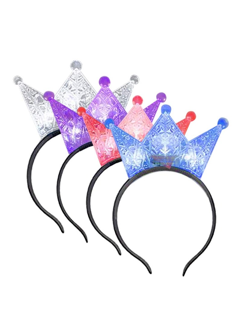 تيجان مضيئة LED للأطفال - مجموعة من 4، مثالية لحفلات الأميرات، والأزياء، وهدايا عيد الميلاد للفتيات والأولاد - Image 1