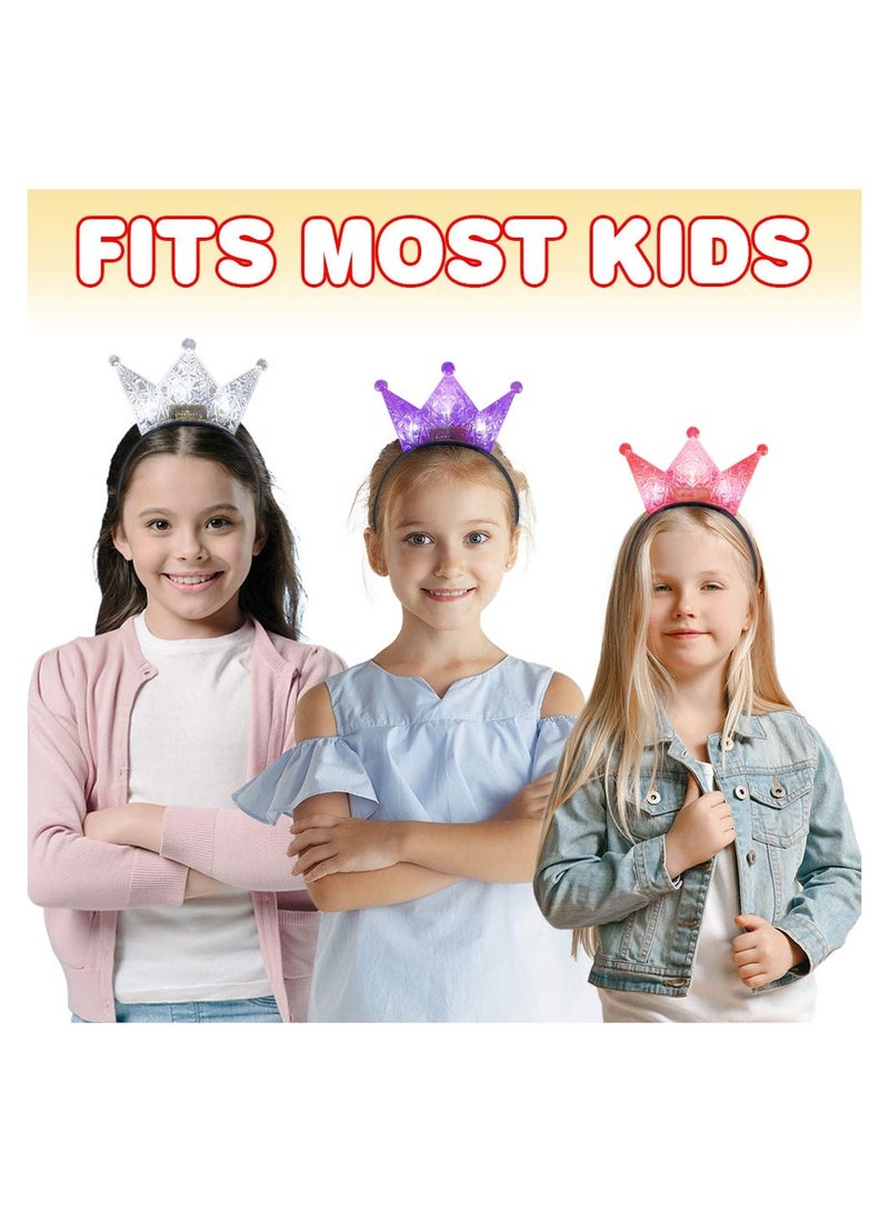 تيجان مضيئة LED للأطفال - مجموعة من 4، مثالية لحفلات الأميرات، والأزياء، وهدايا عيد الميلاد للفتيات والأولاد - Image 3