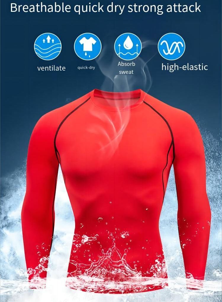 Generic Sports Fitness Long Sleeves Compression T-Shirt And Pants Set White  - Image 4