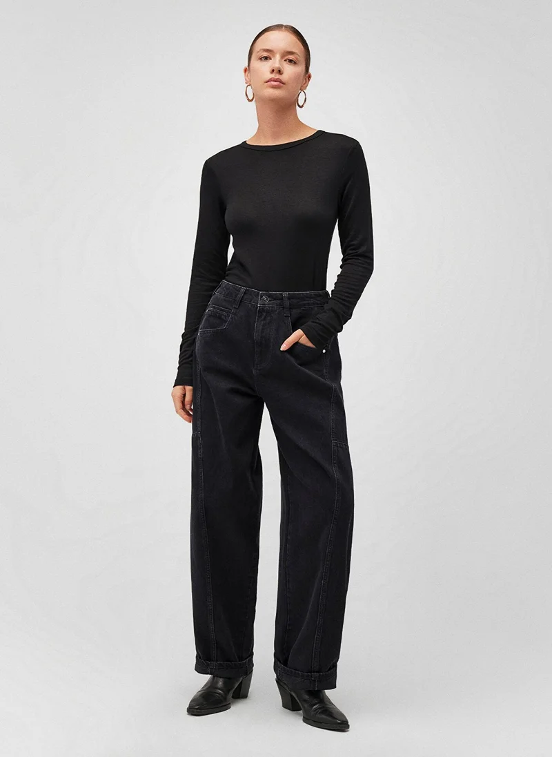 MAVI Black Long Sleeve Basic T-Shirt