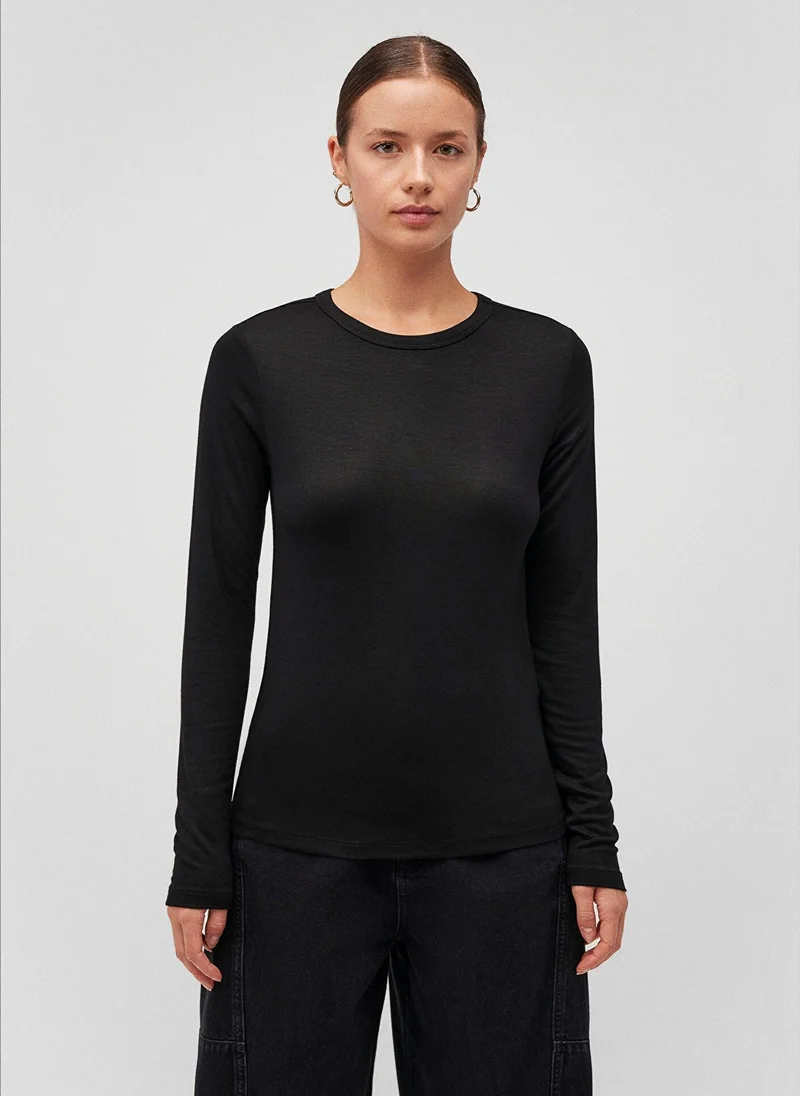 MAVI Black Long Sleeve Basic T-Shirt