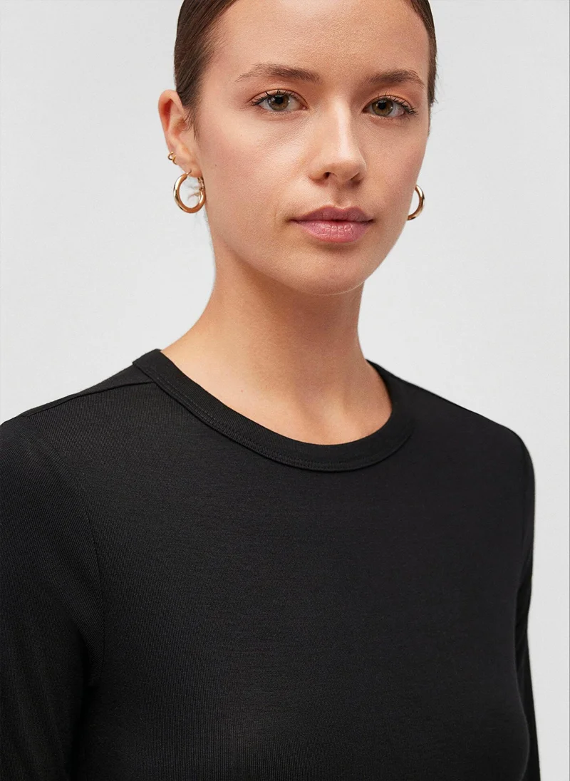 MAVI Black Long Sleeve Basic T-Shirt