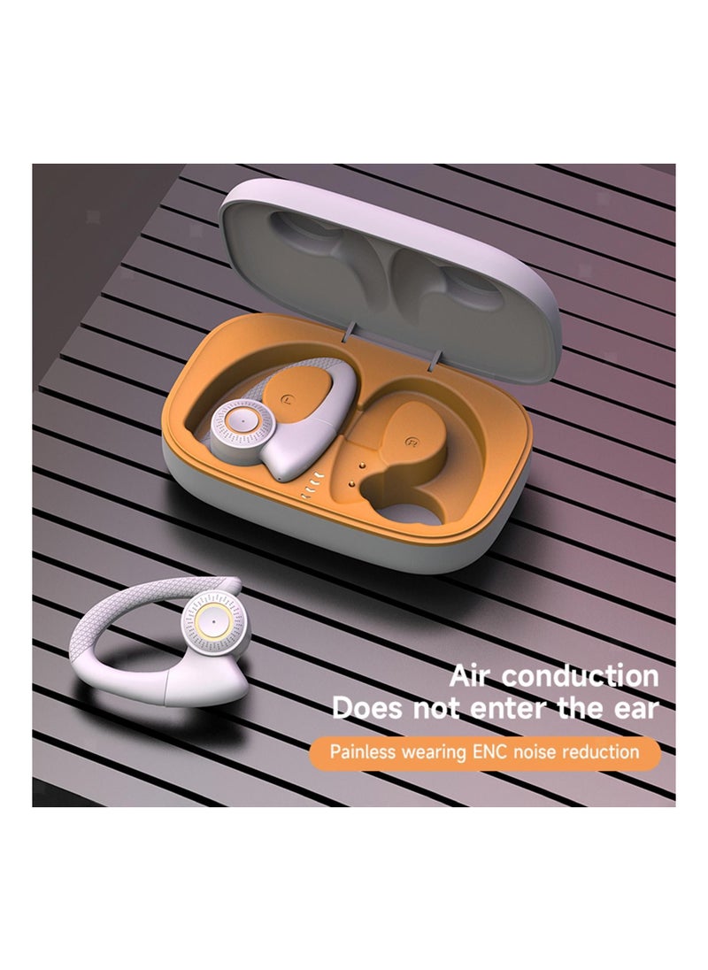 Generic - TWS Bluetooth Earphones Wireless Earbuds Built in Mic with Microphone Earhooks for Running (White) - Image 1