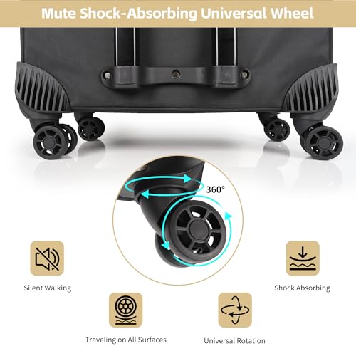 TANTO Rolling Makeup Bag Professional Makeup Artist Bags 4 in 1 Makeup Case on Wheels Rolling Cosmetics Organizer Extra Large Cosmetology Case With 360° Swivel Wheels and Adjustable Dividers - Image 5
