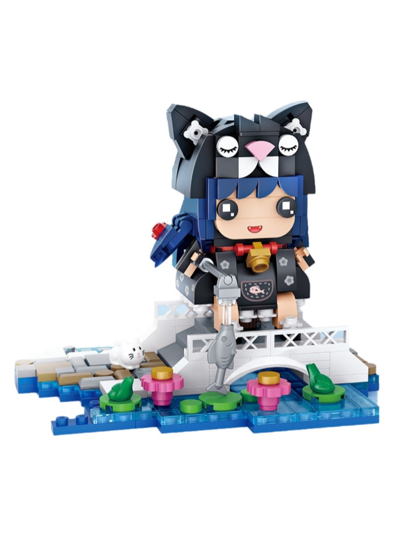 365pcs Cat Girl Model Set Building Blocks Creative Diy Simulation Collection Building Assembly Toys Children'S Gifts Home Decorations - Image 1