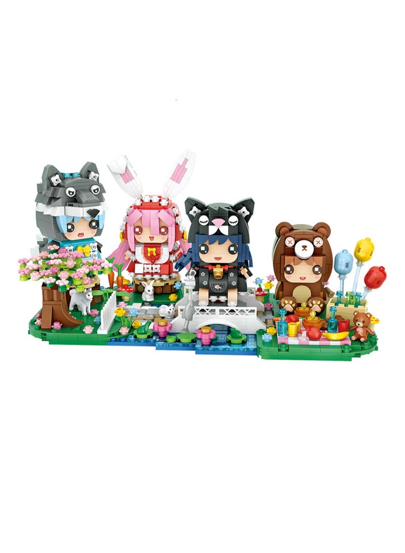 365pcs Cat Girl Model Set Building Blocks Creative Diy Simulation Collection Building Assembly Toys Children'S Gifts Home Decorations - Image 3