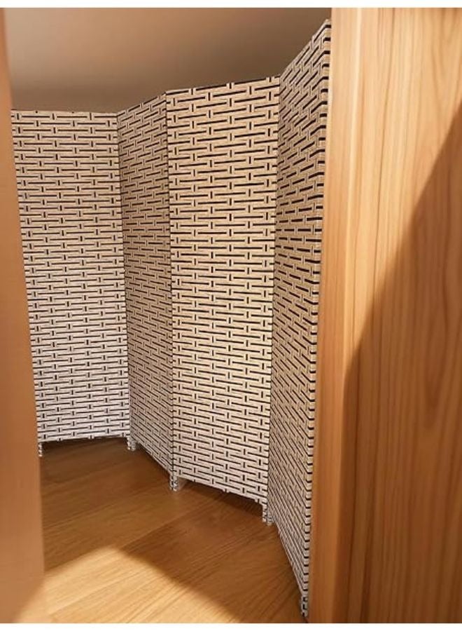 هارموني هوم فاصل غرفة هارموني هوم بأربع لوحات، 200 × 180 سم، حاجز خصوصية قابل للطي، قسم محمول قائم بذاته من الخيزران لغرفة النوم، المكتب وغرفة المعيشة (A8) - Image 2