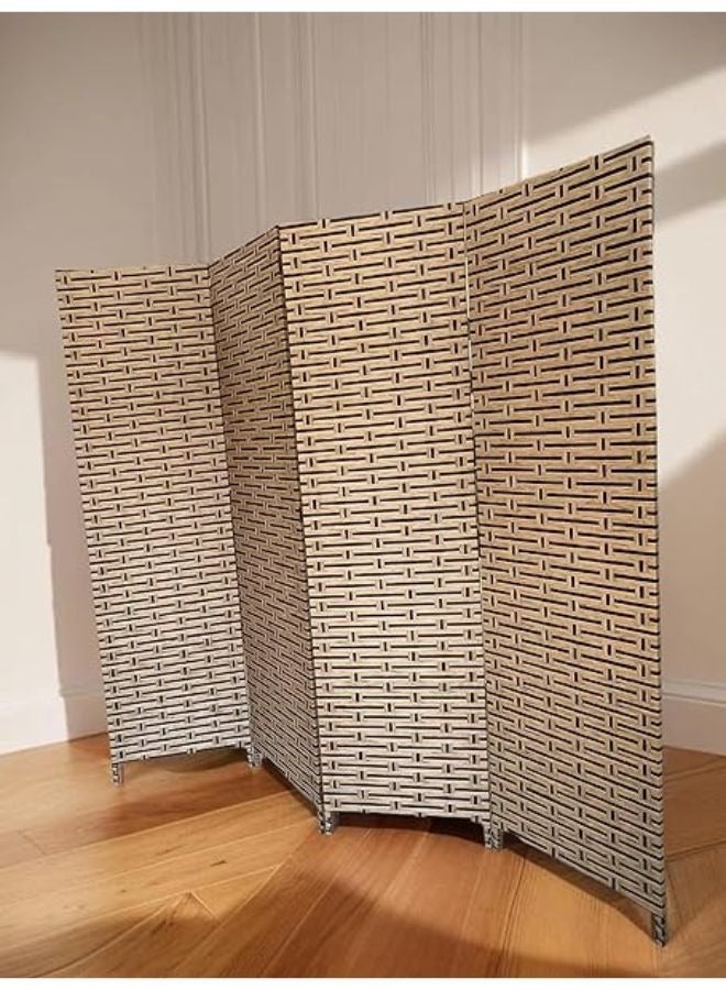 هارموني هوم فاصل غرفة هارموني هوم بأربع لوحات، 200 × 180 سم، حاجز خصوصية قابل للطي، قسم محمول قائم بذاته من الخيزران لغرفة النوم، المكتب وغرفة المعيشة (A8) - Image 3