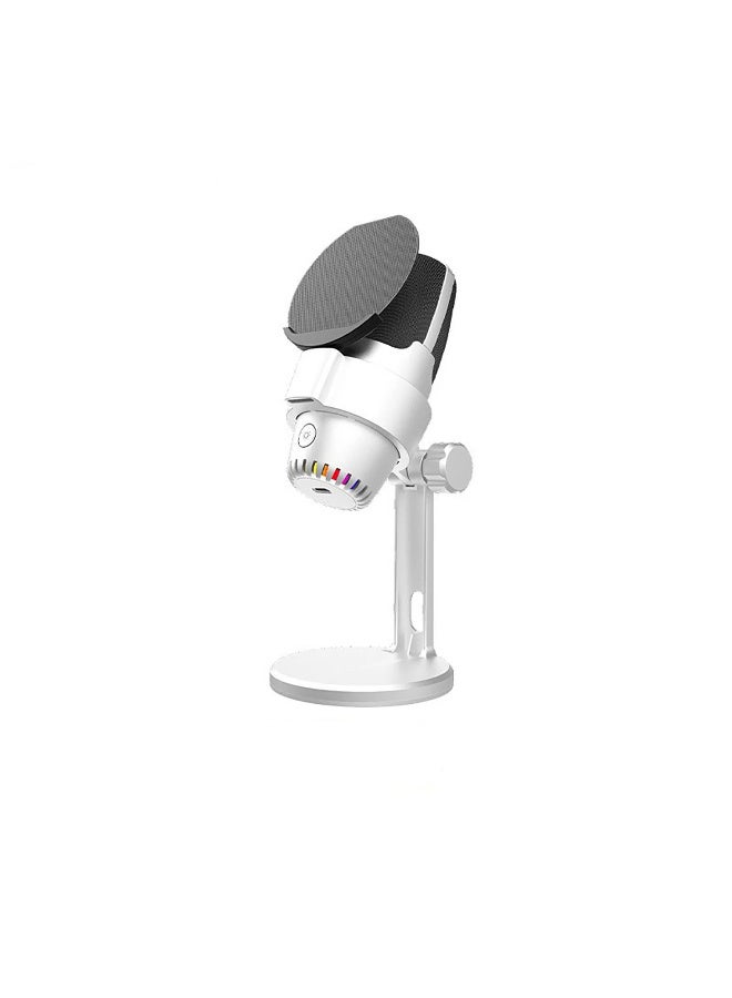 ميكروفون ZFSZ M9 USB ذو مكثف - ميكروفون تسجيل احترافي مزود بإضاءة RGB في القاعدة وحامل مكتبي ثقيل وفلتر صوت، يعمل بنظام التوصيل والتشغيل مع أجهزة الكمبيوتر المكتبية/المحمولة/PS5، مثالي للبث المباشر والبودكاست والألعاب - Image 1