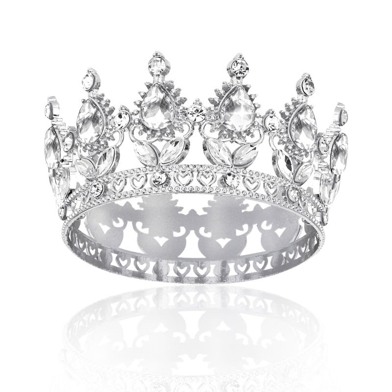 BAHABY Silver Crown Cake Topper Happy Birthday Cake Toppers Wedding Cake Toppers Mini Crowns for Flower Bouquets Party Decorations - Image 2