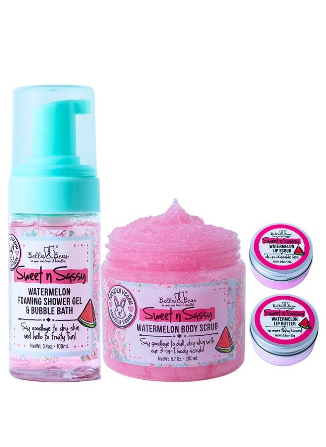 Bella and Bear Bella & Bear Sweet 'n; Sassy MIdi Bath & Body Gift Set with Foaming Shower Gel & Bubble Bath, Body Scrub & Lip Scrub and Lip Butter  - Image 5