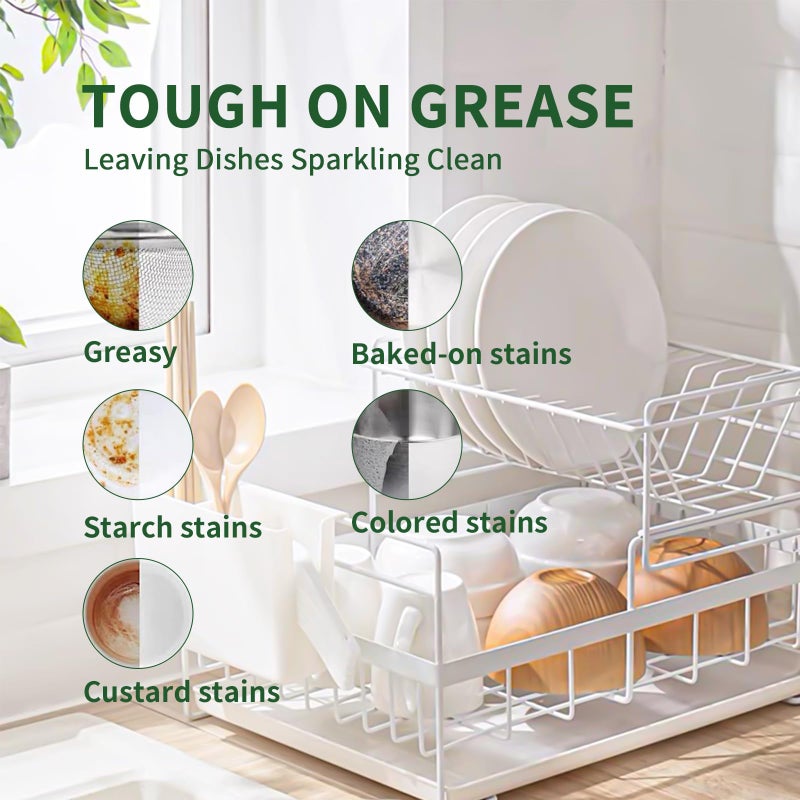 أوراق منظف الصحون YUCO 100 حمولة، شرائح صابون صحون خالية من السوائل صديقة للبيئة بدون كبسولات بلاستيكية، تستخدم في غسالة الصحون أو الحوض، تترك الصحون نظيفة ومتألقة (ليمون) - Image 3