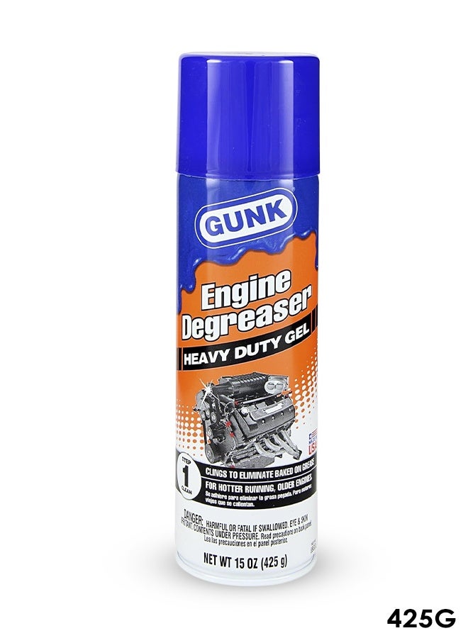 GUNK Engine Degreaser Heavy Duty Gel 425g Engine Cleaner Spray for Cars Trucks SUVs Removes Grease Oil Dirt Road Grime Fast Acting Automotive Engine Bay Cleaning Maintenance Care - Image 1