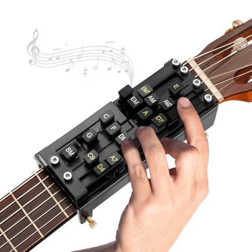 YAKUHY Guitar Chord Presser for Beginners Chord Trainer Tools Portable Learning for Aid for Guitar Starters Enhances Muscle Memory and Chord Transitions Blackfor Beginners Friends for gifts - Image 1