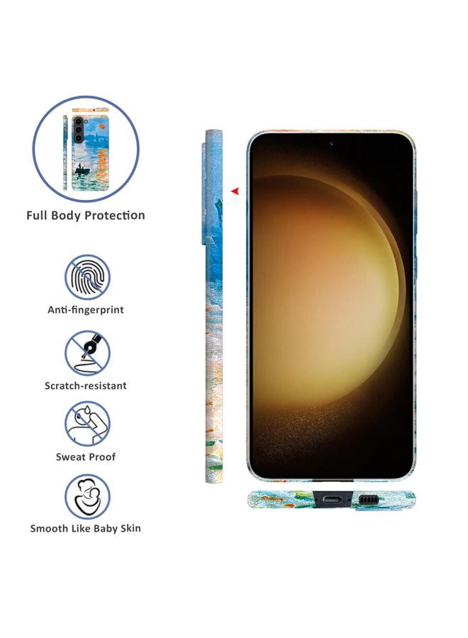 Samsung Galaxy S24+ Art Oil Painting Phone Case - Claude Monet Sunrise Impression - Full Pack Frosted Cool Creative Lens Anti Drop Case  - Image 3