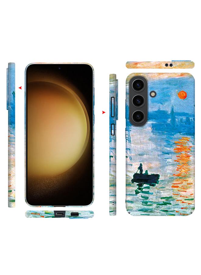 Samsung Galaxy S24+ Art Oil Painting Phone Case - Claude Monet Sunrise Impression - Full Pack Frosted Cool Creative Lens Anti Drop Case  - Image 1