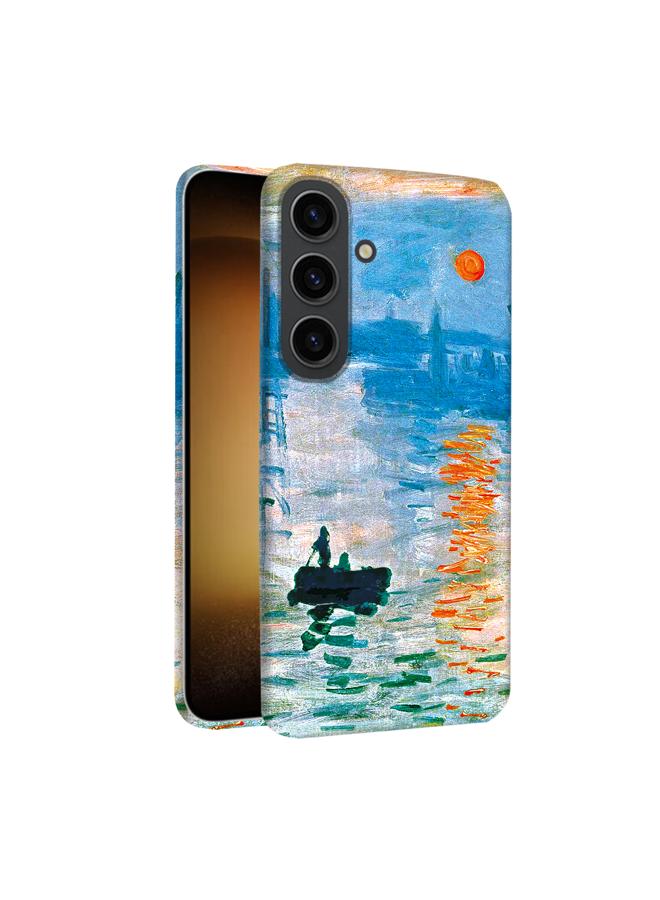 Samsung Galaxy S24+ Art Oil Painting Phone Case - Claude Monet Sunrise Impression - Full Pack Frosted Cool Creative Lens Anti Drop Case  - Image 2