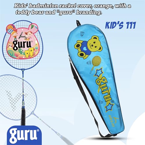 GURU Kids-111 Blue Badminton Rackets Set of 2 with Cover - Image 2