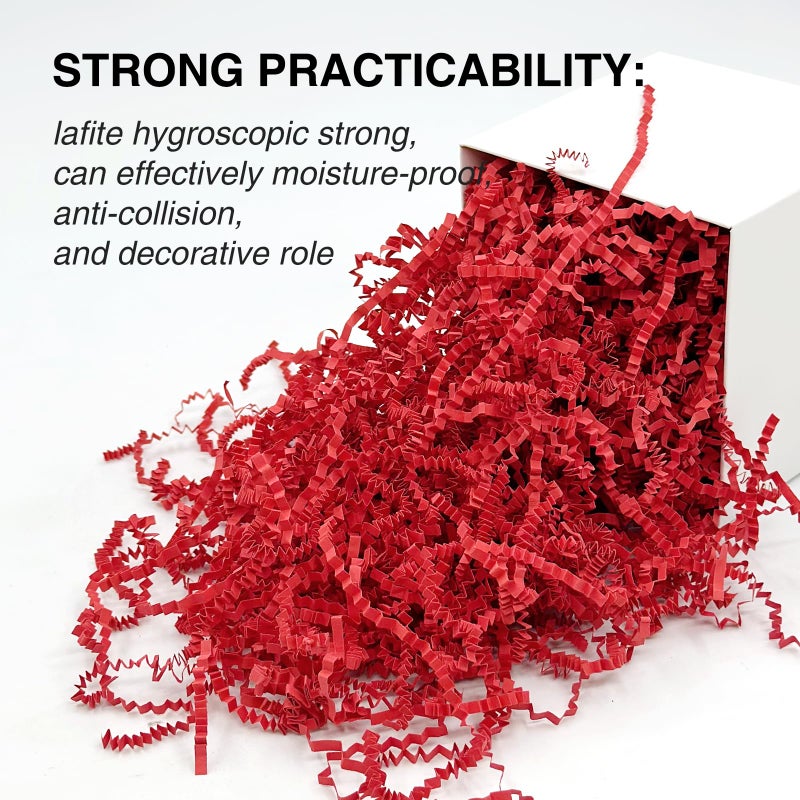 Corlcol 2LB Crinkle Cut Paper Shred Filler for Bag Gift Box Basket Confetti Paper Shreded Stuffing Decoration for Valentine's Day(Red) - Image 4