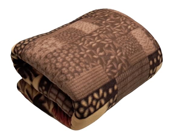 MAMRAJ Cover Single Bed Fleece Quilt/Duvet/Rajai/Blanket Cover for Winters – Soft & Warm Fabric, 60x90 Inches (GC-Brown) - Image 1