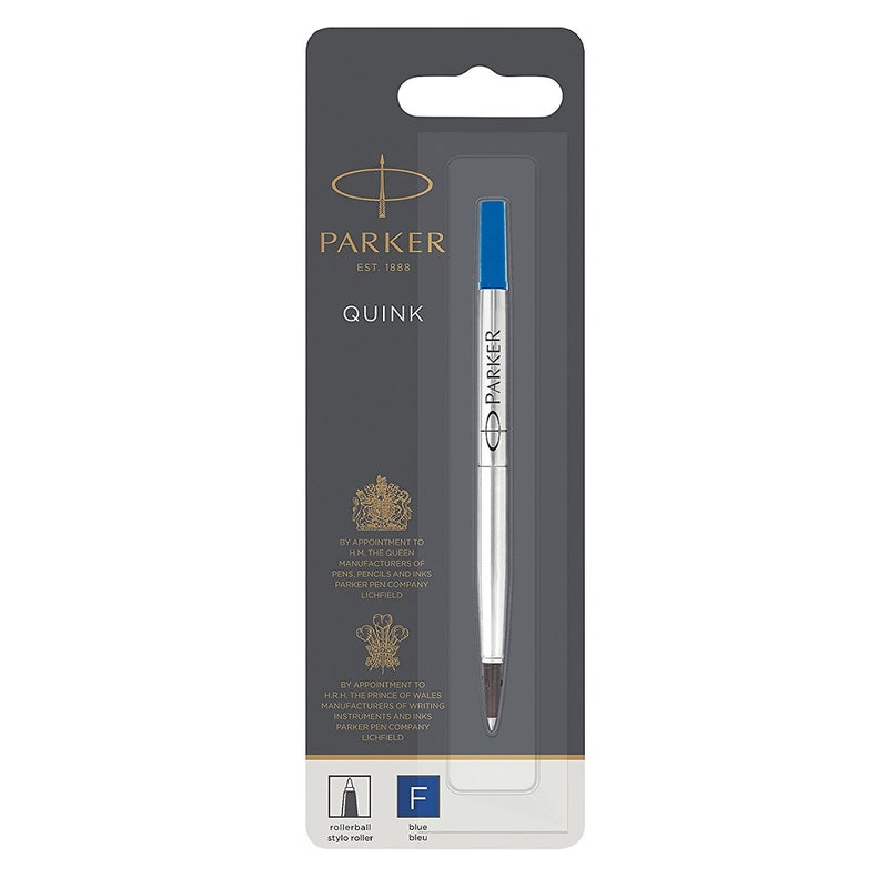 Parker Rollerball Pen Refill | Fine Point | Blue QUINK Ink | 1 Count - Image 1