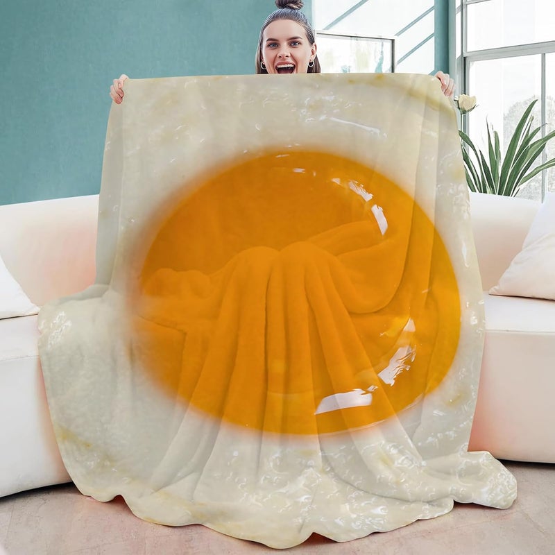 Abaysto Egg Blanket with Fried Egg Design, Funny Food Throw for Adults & Kids, Novelty Unique Gifts for Boys, Girls 200CM - Image 2