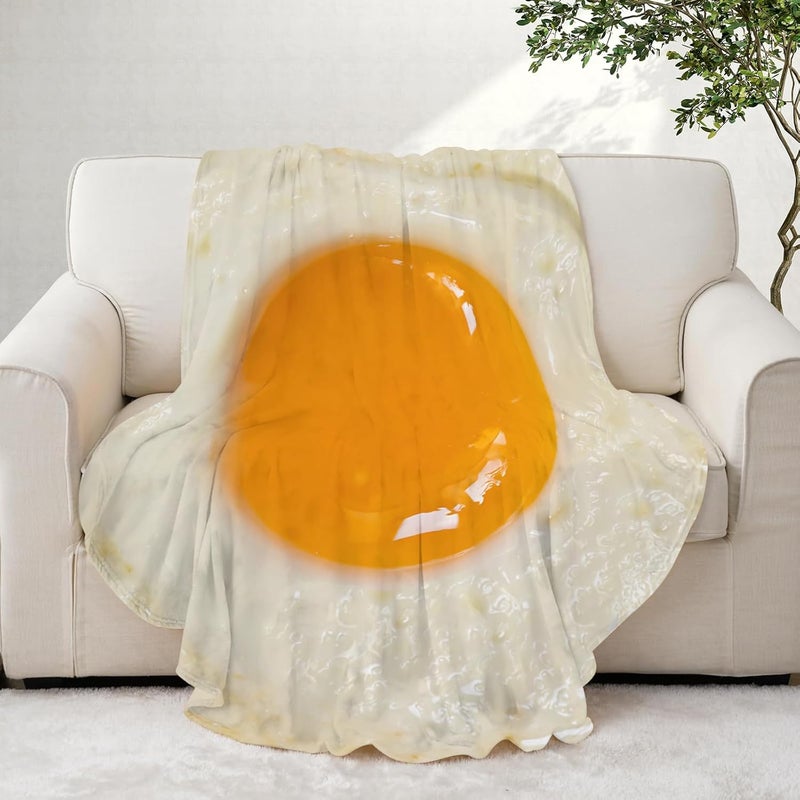Abaysto Egg Blanket with Fried Egg Design, Funny Food Throw for Adults & Kids, Novelty Unique Gifts for Boys, Girls 200CM - Image 5