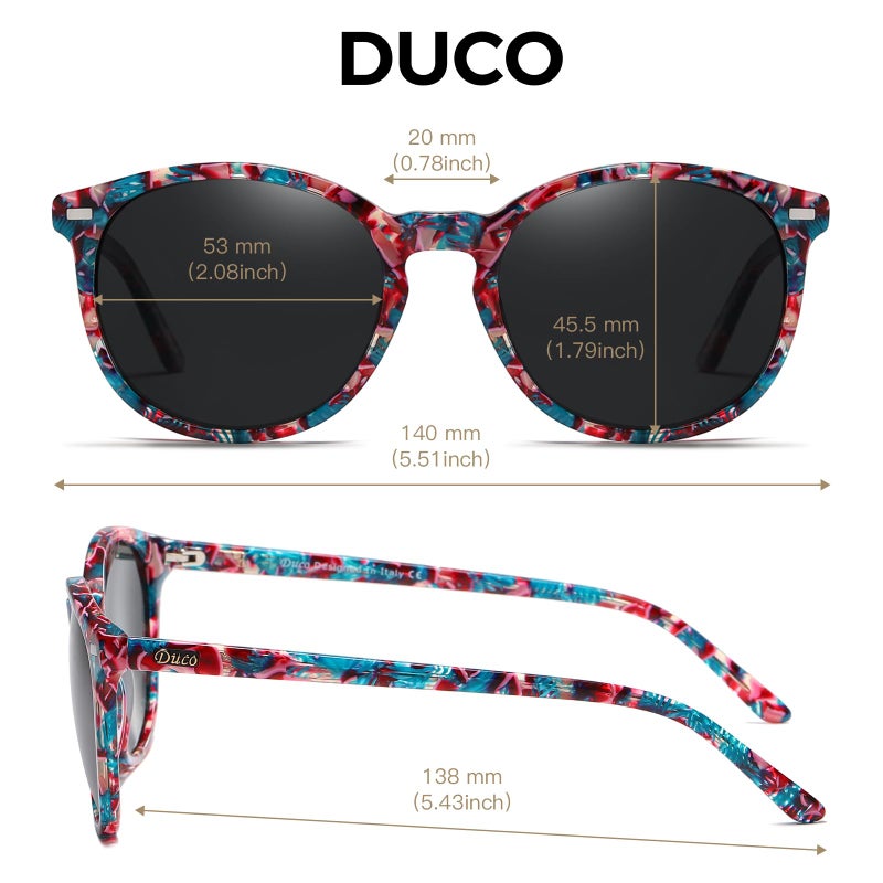 DUCO Polarized Sunglasses for Women Retro Round Women's Sunglasses Classic Vintage UV400 Shades DC1230 - Image 3