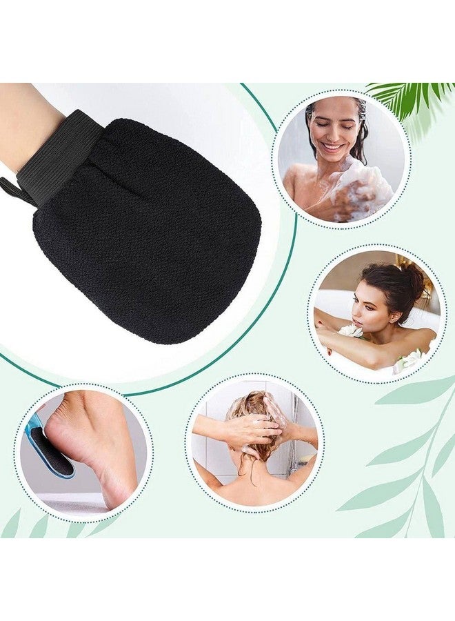 Zusaca Body Exfoliating Gloves For Dead Skin Bath Scrub Glove Whitening Body Exfoliator Men's Women's Deep Clean Exfoliating Tool (Black) (1 PCS). - Image 2