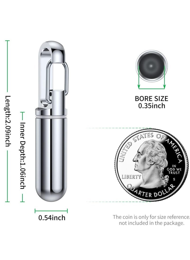 SYOSI Small Pill Box Keychain Titanium Mini Portable Pill Organizer Case Container for Purse, Waterproof Metal Pocket Pill Holder Medicine Bottle for Outdoor Camping Travel - Image 5
