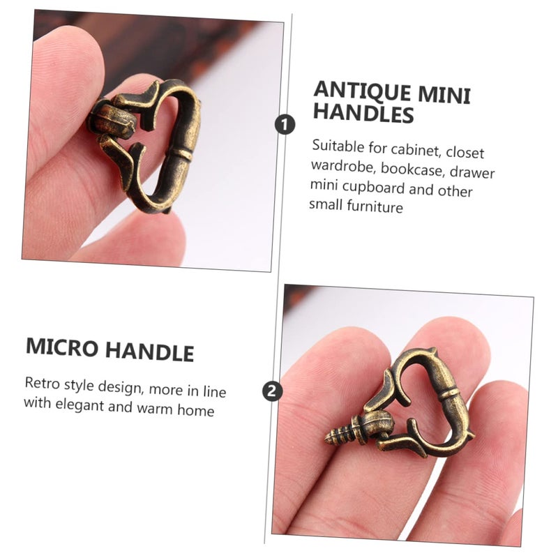 Antique Brass Mini Thread Pullers 10Pcs for Cabinets Dressers Furniture Vintage Style - Image 5