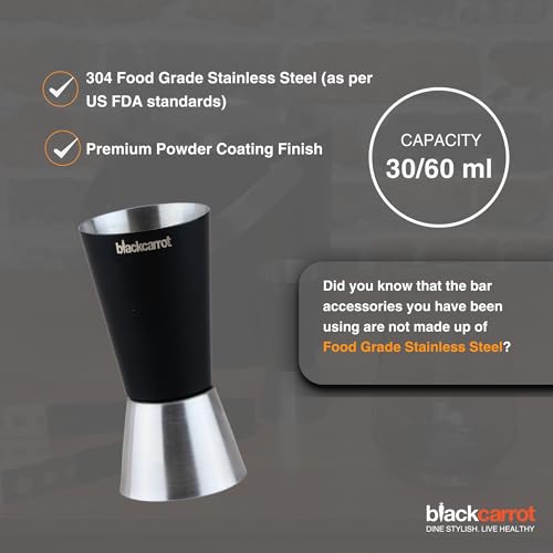 BlackCarrot Peg Measurer 30 60 ml Stainless Steel | Premium Alcohol Measuring Cup | Whiskey Measure 30 60 90 ml | Cocktail Jigger | Drink Measurement Cup for Alcohol, Liquor Measuring Cup, Peg Maker - Image 4