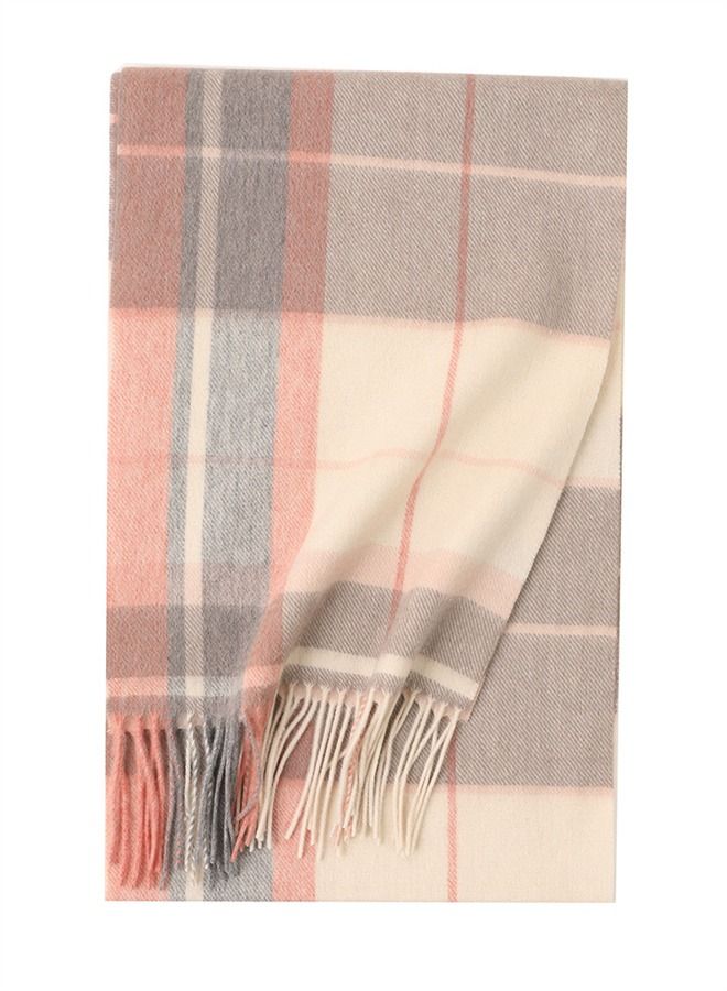 Loquat Warm Long Cashmere Check Scarf Multicolour 