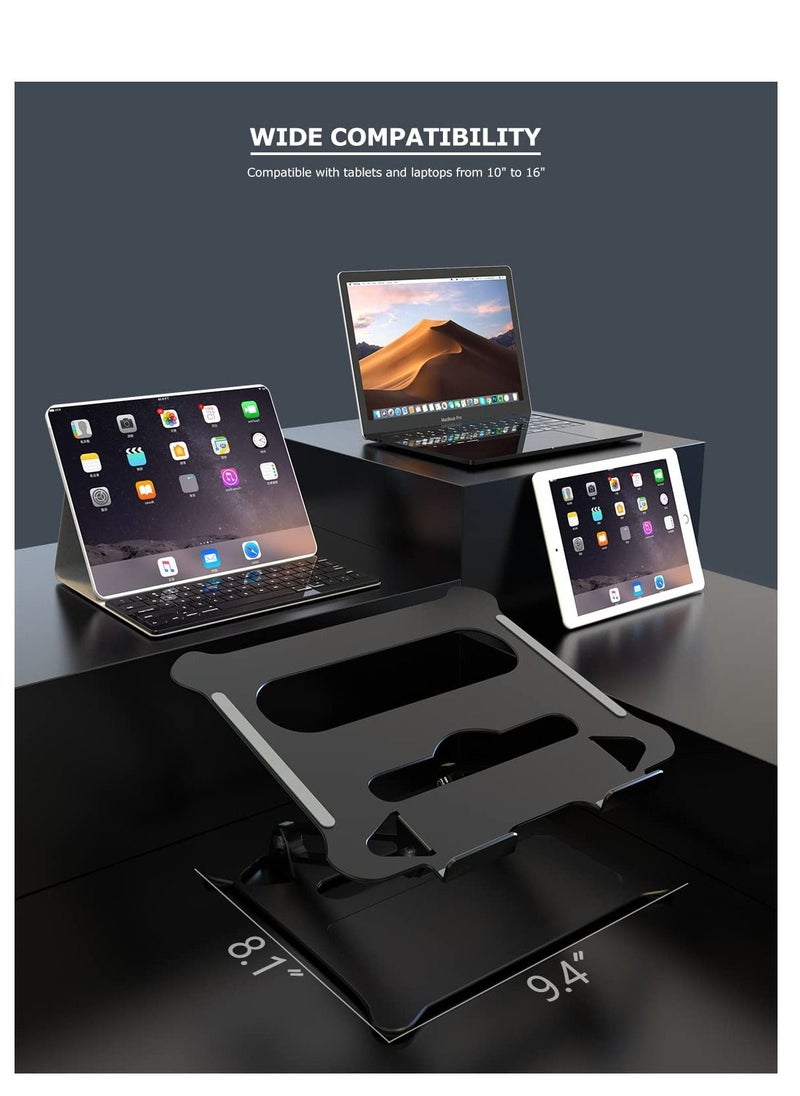 Arabest Laptop Riser Adjustable Laptop Stand Foldable Aluminum Portable Computer Stand Laptop Holder Compatible for MacBook,HP, Lenovo,Surface,Dell, ASUS, Laptops up to 17 Inch  - Image 2