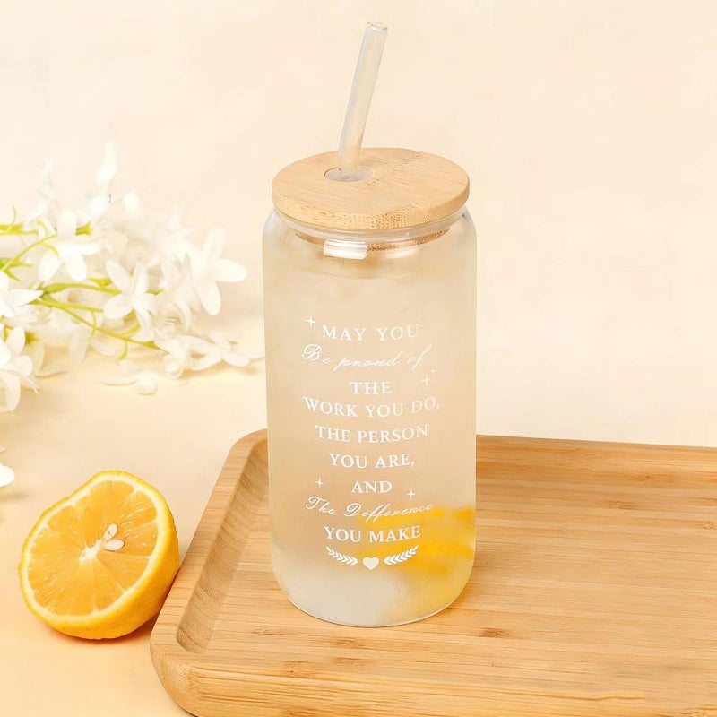 FAJAO Employee Appreciation Gifts, Thank You Gift for Women Coworkers Teacher Friends Leaders w 16oz Difference Maker Glass - Image 4