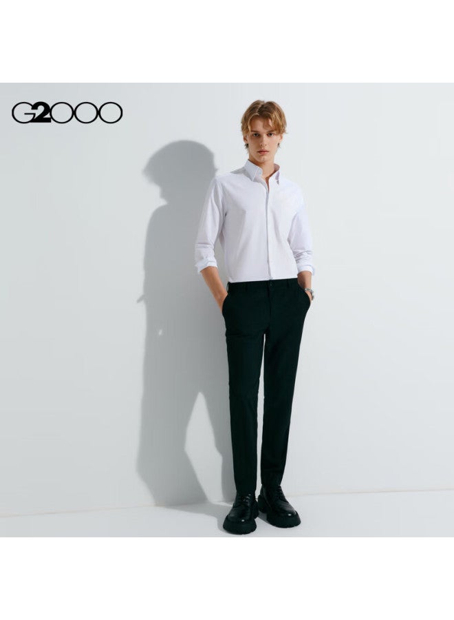 G2000 Non-Iron Wrinkle-Resistant Spring And Autumn Mall Same Style Cotton Blend Formal Long Sleeve Shirt White M/05 - Image 4