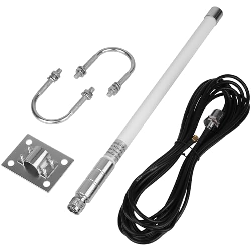 Meshnology Waterproof 915mhz Lora 5.8dbi Fiberglass Antenna with 20Ft Low Loss KMR195 Cable for Helium Hotspot RAK Nebra Bobcat 300 SenseCAP M1 Hotspot HNT Miner Heltec V3 Meshtastic Lora32 915MHz Lora Module - Image 1