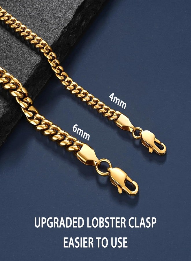 Jewlpire Gold Chain for Men, 4mm Mens Necklace Cuban Link Chain Necklace for Men, 18K Gold Plated Chain Necklace Sturdy & Durable Men's Necklaces 18 inch - Image 3