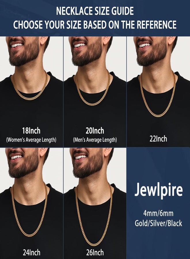 Jewlpire Gold Chain for Men, 4mm Mens Necklace Cuban Link Chain Necklace for Men, 18K Gold Plated Chain Necklace Sturdy & Durable Men's Necklaces 18 inch - Image 4