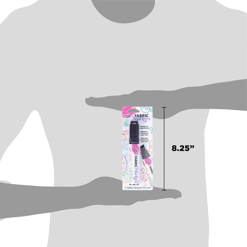 Tulip Permanent Nontoxic Fabric Marker - Black Jumbo Chisel Tip for Bold Lines, Minimal Bleed & Fast Drying - Premium Quality for Clothes, Shoes, Bags & Other Fabric Materials - Image 4