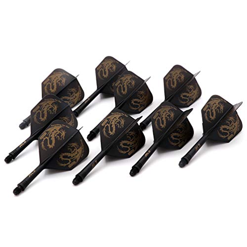 CUESOUL 9 Pieces Integrated Dart Shaft and Flights,Dart Shaft Length 21mm/28mm/33mm,Black Dragon Dart Flights - Image 5