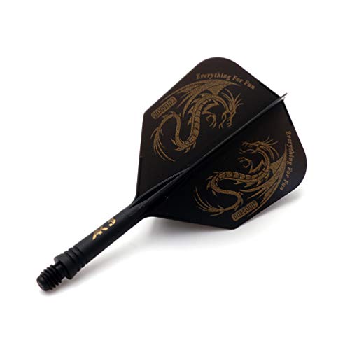 CUESOUL 9 Pieces Integrated Dart Shaft and Flights,Dart Shaft Length 21mm/28mm/33mm,Black Dragon Dart Flights - Image 2