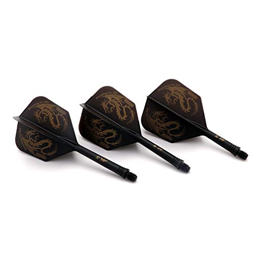 CUESOUL 9 Pieces Integrated Dart Shaft and Flights,Dart Shaft Length 21mm/28mm/33mm,Black Dragon Dart Flights - Image 4