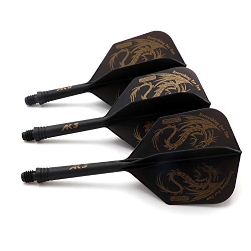 CUESOUL 9 Pieces Integrated Dart Shaft and Flights,Dart Shaft Length 21mm/28mm/33mm,Black Dragon Dart Flights - Image 3