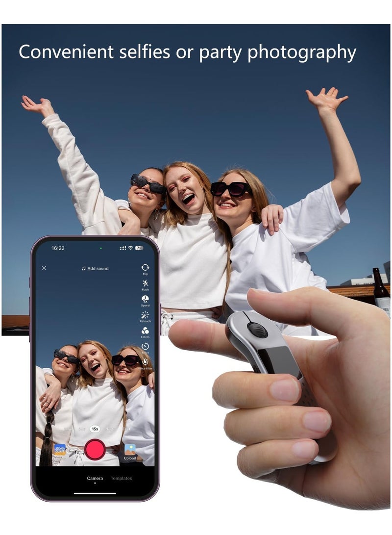 BlueFire Rechargeable Multi-Functional Air Mouse & Presentation Remote: Wireless Bluetooth 2.4G PowerPoint Clicker with Touchpad, Gesture & Voice Control for PC, Mac, iOS, Android, Smart TV, Tiktok, Kindle App (Silver) - Image 5